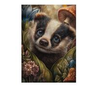 Rompecabezas para Adultos 1000pcs(38x26cm) Rompecabezas Cute Badger in Flowers Rompecabezas para Adultos Juguete Decoración De Pared Desafío Difícil Difícil Y Desafío 1000pcs(38x26cm)
