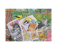 Rompecabezas para Adultos 1000pcs(38x26cm) Rompecabezas Garden Cats & Birds Scene Rompecabezas para Adultos Juguete Decoración De Pared Desafío Difícil Difícil Y Desafío 1000pcs(38x26cm)