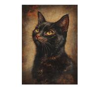 Rompecabezas para Adultos 1000pcs(38x26cm) S Golden-Eyed Black Cat Portrait Rompecabezas para Adultos Juego De Ingenio Regalo De Cumpleaños Desafío Educativo 1000pcs(38x26cm) S