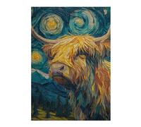 Rompecabezas para Adultos 1000pcs(38x26cm) Starry Night Highland Cow Art Print Rompecabezas para Adultos Juguetes DIY Decoración De Pared Cumpleaños Y Navidad 1000pcs(38x26cm)