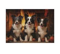 Rompecabezas para Adultos 1000pcs(38x26cm) Three Border Collies Christmas Rompecabezas para Adultos Juegos Relajantes Pero Divertidos Y Humorísticos Regalo De Cumpleaños, Regalos, 1000pcs(38x26cm)