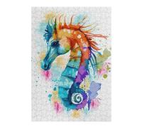 Rompecabezas para Adultos 1000pcs(38x26cm) Watercolor Sea Horse Art Rompecabezas para Adultos Juegos Relajantes Pero Divertidos Y Humorísticos Regalo De Cumpleaños, Regalos, 1000pcs(38x26cm)