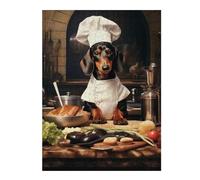 Rompecabezas para Adultos 1000pcs(52x38cm) Chef Dachshund Rompecabezas para Adultos Juguetes Antiestrés Desafío Educativo De Corte De Precisión 1000pcs(52x38cm)