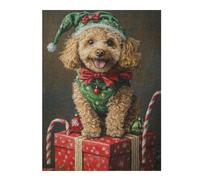 Rompecabezas para Adultos 1000pcs(52x38cm) Christmas Poodle with Presents Rompecabezas para Adultos Juguetes DIY Decoración De Pared Cumpleaños Y Navidad 1000pcs(52x38cm)