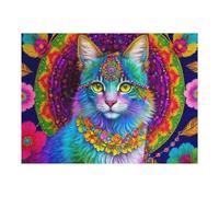 Rompecabezas para Adultos 1000pcs(52x38cm) Colorful Cat Mandala Artwork-1 Rompecabezas para Adultos Juego Práctico Difícil Difícil Cumpleaños Y Navidad 1000pcs(52x38cm)