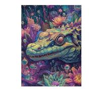 Rompecabezas para Adultos 1000pcs(52x38cm) Colorful Fantasy Crocodile Artwork Rompecabezas para Adultos Juego De Ingenio Corte De Precisión Actividades Divertidas En Casa 1000pcs(52x38cm)