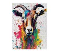 Rompecabezas para Adultos 1000pcs(52x38cm) Colorful Goat Art Print Rompecabezas para Adultos Juego Familiar Difícil Cumpleaños 1000pcs(52x38cm)
