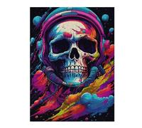 Rompecabezas para Adultos 1000pcs(52x38cm) Colorful Skull Astronaut Art Print Rompecabezas para Adultos Juego Familiar Difícil Cumpleaños 1000pcs(52x38cm)