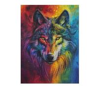 Rompecabezas para Adultos 1000pcs(52x38cm) Colorful Wolf Art Print-21 Rompecabezas para Adultos Juego De Ingenio Decoración De Pared Cumpleaños 1000pcs(52x38cm)