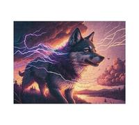 Rompecabezas para Adultos 1000pcs(52x38cm) Electric Wolf Art Print Rompecabezas para Adultos Juegos Familiares Regalos para Mujeres Regalos para Amigos Y Familiares 1000pcs(52x38cm)