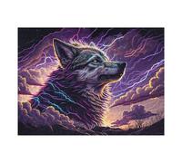 Rompecabezas para Adultos 1000pcs(52x38cm) Electric Wolf Storm Art Print Rompecabezas para Adultos Juego Familiar Corte De Precisión Cumpleaños Y Navidad 1000pcs(52x38cm)