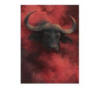 Rompecabezas para Adultos 1000pcs(52x38cm) Fiery Bull Red Smoke Artwork Rompecabezas Juegos Relajantes Difícil Difícil Desafiante De Completar 1000pcs(52x38cm)