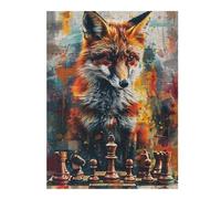 Rompecabezas para Adultos 1000pcs(52x38cm) Fox Chess Strategy Art Print Rompecabezas para Adultos Juego De Ingenio Corte De Precisión Actividades Divertidas En Casa 1000pcs(52x38cm)