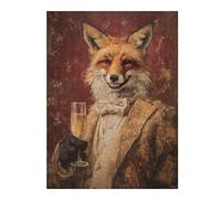 Rompecabezas para Adultos 1000pcs(52x38cm) Fox in Tuxedo Holding Champagne Glass Rompecabezas para Adultos Juguetes DIY Decoración De Pared Cumpleaños Y Navidad 1000pcs(52x38cm)