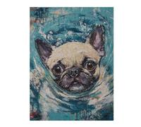 Rompecabezas para Adultos 1000pcs(52x38cm) French Bulldog in Water Painting Rompecabezas para Adultos Juego De Ingenio Corte De Precisión Actividades Divertidas En Casa 1000pcs(52x38cm)