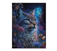 Rompecabezas para Adultos 1000pcs(52x38cm) Galactic Lynx Celestial Feline Artwork Rompecabezas para Adultos Juego De Ingenio Regalo De Cumpleaños Cumpleaños Y Navidad 1000pcs(52x38cm)