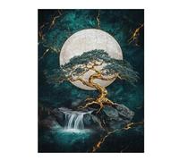 Rompecabezas para Adultos 1000pcs(52x38cm) Golden Tree Moonlit Waterfall Rompecabezas para Adultos Juguetes Antiestrés Regalo De Cumpleaños Desafiante De Completar 1000pcs(52x38cm)