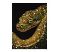 Rompecabezas para Adultos 1000pcs(52x38cm) Green Snake with Golden Sparkles Rompecabezas para Adultos Juguetes Antiestrés Desafío Educativo De Corte De Precisión 1000pcs(52x38cm)