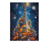 Rompecabezas para Adultos 1000pcs(52x38cm) Guitar in Space with Flowers Rompecabezas para Adultos Juguetes De Bricolaje Decoración Perfecta Regalos De Cumpleaños Y Únicos 1000pcs(52x38cm)