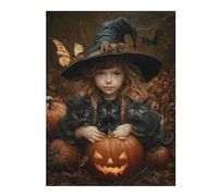 Rompecabezas para Adultos 1000pcs(52x38cm) Halloween Witch with Black Cats -1 Rompecabezas para Adolescentes Juguetes Antiestrés Desafío Difícil Regalo De Cumpleaños, Regalos, 1000pcs(52x38cm)