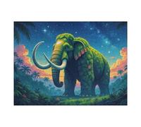 Rompecabezas para Adultos 1000pcs(52x38cm) Leafy Mammoth in A Tropical Landscape Rompecabezas para Adultos Juegos Familiares Regalos para Mujeres Regalos para Amigos Y Familiares 1000pcs(52x38cm)