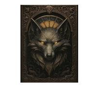 Rompecabezas para Adultos 1000pcs(52x38cm) Ornate Fox Head - Gothic Elegance Fantasy Poster Rompecabezas para Adultos Juegos Relajantes Alivia El Estrés Desafiante De Completar 1000pcs(52x38cm)