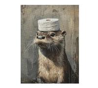 Rompecabezas para Adultos 1000pcs(52x38cm) Otter with Toilet Paper Roll Hat Rompecabezas para Adultos Juguetes DIY Decoración De Pared Cumpleaños Y Navidad 1000pcs(52x38cm)