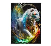 Rompecabezas para Adultos 1000pcs(52x38cm) Rainbow Tiger Fantasy Art Print Rompecabezas Juego De Ingenio Regalos para Mujeres Cumpleaños Y Navidad 1000pcs(52x38cm)