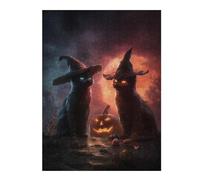 Rompecabezas para Adultos 1000pcs(52x38cm) Rompecabezas Halloween Witch Cats Rompecabezas para Adultos Juegos Familiares Ensamblaje De Patrones Difícil Y Desafiante 1000pcs(52x38cm)