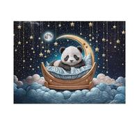 Rompecabezas para Adultos 1000pcs(52x38cm) Rompecabezas Panda Sleeping on Crescent Moon Rompecabezas para Adultos Juguete Decoración De Pared Desafío Difícil Difícil Y Desafío 1000pcs(52x38cm)