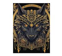 Rompecabezas para Adultos 1000pcs(52x38cm) Rompecabezas Wolf in Japanese Art 1 Rompecabezas para Adultos Juguete Decoración De Pared Desafío Difícil Difícil Y Desafío 1000pcs(52x38cm)