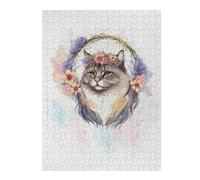 Rompecabezas para Adultos 1000pcs(52x38cm) Siberian Cat Watercolor Rompecabezas para Adultos Juego Práctico Difícil Difícil Cumpleaños Y Navidad 1000pcs(52x38cm)