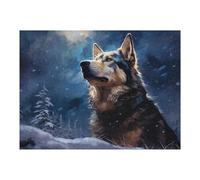 Rompecabezas para Adultos 1000pcs(52x38cm) Siberian Husky in Snowy Forest Rompecabezas para Adultos Juego Familiar Corte De Precisión Cumpleaños Y Navidad 1000pcs(52x38cm)