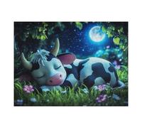 Rompecabezas para Adultos 1000pcs(52x38cm) Sleeping Cow Under Moonlight Rompecabezas para Adultos Juegos Relajantes Alivia El Estrés Desafiante De Completar 1000pcs(52x38cm)