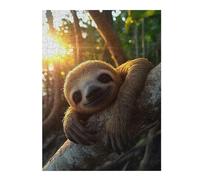 Rompecabezas para Adultos 1000pcs(52x38cm) Smiling Sloth on Branch in Sunlight Rompecabezas para Adultos Juegos Relajantes Alivia El Estrés Desafiante De Completar 1000pcs(52x38cm)