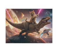 Rompecabezas para Adultos 1000pcs(52x38cm) Space Adventure with Dino and Kitten Rompecabezas para Adultos Juegos Familiares Regalos para Mujeres Regalos para Amigos Y Familiares 1000pcs(52x38cm)
