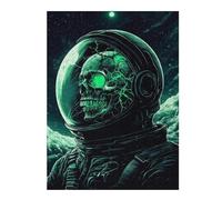 Rompecabezas para Adultos 1000pcs(52x38cm) Space Horror Astronaut Skull Art Rompecabezas para Adultos Juego De Ingenio Corte De Precisión Actividades Divertidas En Casa 1000pcs(52x38cm)