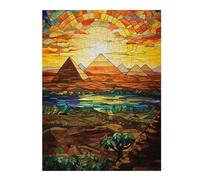 Rompecabezas para Adultos 1000pcs(52x38cm) Stained Glass Pyramid Sunset-1 Rompecabezas para Adultos Juguetes DIY Decoración De Pared Cumpleaños Y Navidad 1000pcs(52x38cm)
