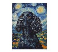 Rompecabezas para Adultos 1000pcs(52x38cm) Starry Night Cocker Spaniel Art Print -1 Rompecabezas para Adultos Juguetes Antiestrés Carrera De Velocidad Manual Gran Regalo para Jugar 1000pcs(52x38cm)