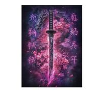 Rompecabezas para Adultos 1000pcs(52x38cm) Sword with Dragon and Flowers Rompecabezas para Adultos Juego De Ingenio Regalo De Cumpleaños Desafío Educativo 1000pcs(52x38cm)