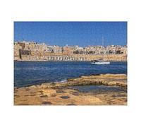 Rompecabezas para Adultos 1000pcs(52x38cm) Valletta Skyline in Malta Rompecabezas para Adultos Juegos Relajantes Alivia El Estrés Desafiante De Completar 1000pcs(52x38cm)