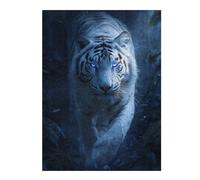 Rompecabezas para Adultos 1000pcs(52x38cm) White Tiger with Blue Eyes in Jungle Rompecabezas para Adultos Juego Familiar Mejora La Memoria Interacción Entre Padres E Hijos 1000pcs(52x38cm)