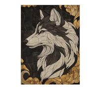Rompecabezas para Adultos 1000pcs(52x38cm) Wolf in Gold Frame Rompecabezas para Adultos Juegos Relajantes para La Diversión Familiar Difícil Y Desafiante 1000pcs(52x38cm)