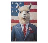 Rompecabezas para Adultos 1000pcs(75x50cm) Alpaca in Suit with American Flag Rompecabezas para Adultos Juego De Ingenio Regalo De Cumpleaños Desafío Educativo 1000pcs(75x50cm)