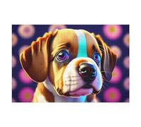 Rompecabezas para Adultos 1000pcs(75x50cm) Colorful Boxer Puppy Portrait Rompecabezas para Adultos Juego Familiar Corte De Precisión Cumpleaños Y Navidad 1000pcs(75x50cm)