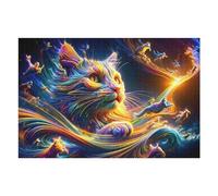 Rompecabezas para Adultos 1000pcs(75x50cm) Colorful Cat Artwork Rompecabezas para Adultos Juguetes Antiestrés Desafío Educativo De Corte De Precisión 1000pcs(75x50cm)