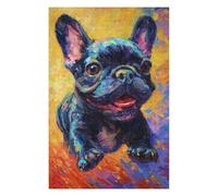 Rompecabezas para Adultos 1000pcs(75x50cm) Colorful French Bulldog Painting Rompecabezas para Adultos Juego De Ingenio Corte De Precisión Actividades Divertidas En Casa 1000pcs(75x50cm)