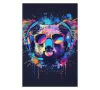 Rompecabezas para Adultos 1000pcs(75x50cm) Colorful Koala Headphones Art Print Rompecabezas para Adultos Juego Familiar Mejora La Memoria Interacción Entre Padres E Hijos 1000pcs(75x50cm)