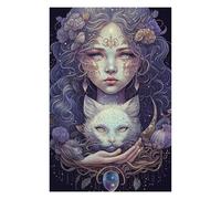 Rompecabezas para Adultos 1000pcs(75x50cm) Fantasy Artwork Mystical Woman with Cat Juego De Ingenio para Adultos Vacaciones En Casa Matar El Tiempo Interacción Entre Padres E Hijos 1000pcs(75x50cm)