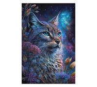 Rompecabezas para Adultos 1000pcs(75x50cm) Galactic Lynx Celestial Feline Artwork Rompecabezas para Adultos Juego De Ingenio Corte De Precisión Actividades Divertidas En Casa 1000pcs(75x50cm)